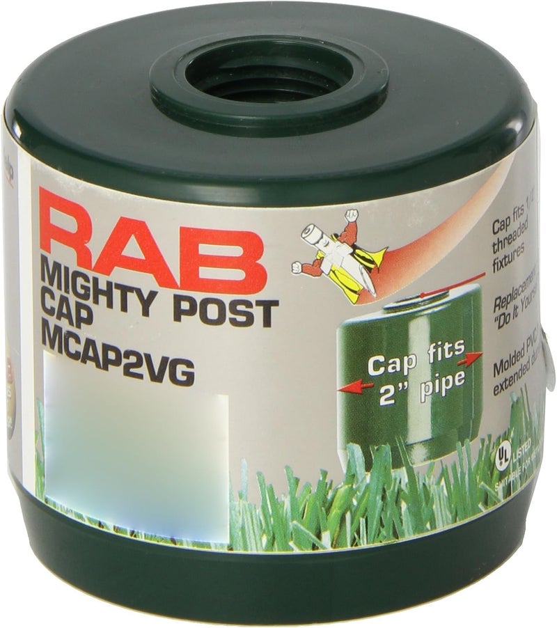 MCAP2VG Mighty Post Cap for 2" Pipe, 2-3/8" OD x 2-3/4" Height, Verde Green, Multicolor